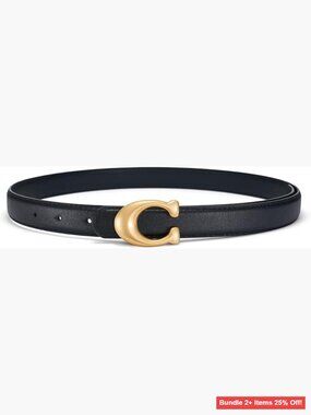 Genuine Leather Belt 0.94 Inch Wide Medium Weight Regular Fit